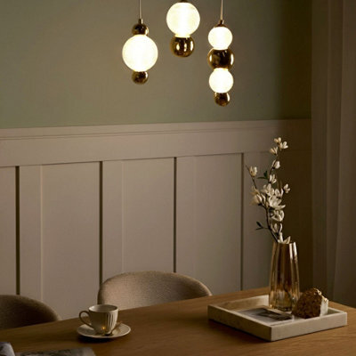 Beliani Led Wall Lamp - Gold Glass Shade, Iron Base, Glam Style - W32 X D32 X H128Cm - image 1
