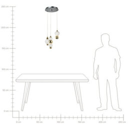 Beliani Led Wall Lamp - Gold Glass Shade, Iron Base, Glam Style - W32 X D32 X H128Cm - thumbnail 7