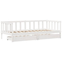 Berkfield Daybed With Drawers Without Mattress White 80X200 Cm Solid Wood - thumbnail 3