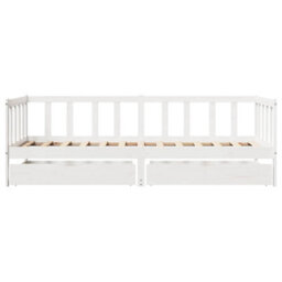 Berkfield Daybed With Drawers Without Mattress White 80X200 Cm Solid Wood - thumbnail 4