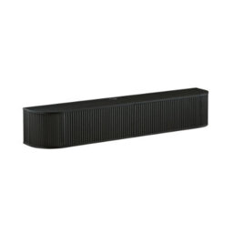 Matteo 180Cm Wall Mounted Floating Tv Cabinet With Fluted Doors - Black - thumbnail 3