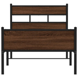 Berkfield Bed Frame Without Mattress Brown Oak 90X190 Cm Single Engineered Wood - thumbnail 4