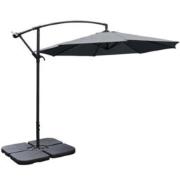 Living And Home 3M Large Rotatable Garden Sun Shade Cantilever Parasol Patio Hanging Banana Umbrella Crank Tilt With Square Base, Dark Grey - thumbnail 6