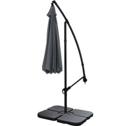 Living And Home 3M Large Rotatable Garden Sun Shade Cantilever Parasol Patio Hanging Banana Umbrella Crank Tilt With Square Base, Dark Grey - thumbnail 5
