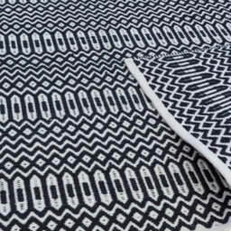 Black  Outdoor Rug, Geometric Stain-Resistant Rug For Patio Decks Garden, 2mm Modern Outdoor Area Rug-120Cm X 170Cm - thumbnail 5