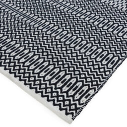 Black  Outdoor Rug, Geometric Stain-Resistant Rug For Patio Decks Garden, 2mm Modern Outdoor Area Rug-120Cm X 170Cm - thumbnail 3