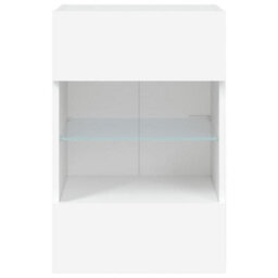 Berkfield Tv Wall Cabinets With Led Lights 2 Pcs White 40X30X60.5 Cm - thumbnail 9