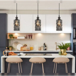 Long Life Lamps Company Vintage Smoked Grey Twisted Cylinder Glass Ceiling Pendant Lamp M0242 - thumbnail 8