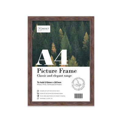 A4 Walnut Picture Frame Fits A4 (21 X 29.7Cm - 8.3 X 11.7In) Poster, Photo, Artwork, Or Print. - image 1