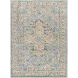 Livabliss Avellino-Vintage Beige Blue Grey Traditional Boho High Pile Living Dining Bedroom Rug 200 X 280 Cm Easy Care, Non Shedding - thumbnail 2