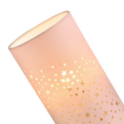 Happy Homewares Contemporary Stars Decorated Children/kids Blush Pink Cotton Bedside Table Light - thumbnail 2
