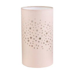 Happy Homewares Contemporary Stars Decorated Children/kids Blush Pink Cotton Bedside Table Light - thumbnail 3