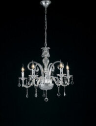 Luminosa Lighting Luminosa 5 Light Chandeliers Chrome, Crystal 66X65Cm - thumbnail 1
