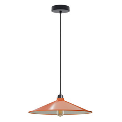 Retro Orange Cone Pendant Light Adjustable Ceiling Lights Vintage Hanging Lamp E27 For Kitchen Bedroom Living Room - image 1