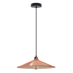 Retro Orange Cone Pendant Light Adjustable Ceiling Lights Vintage Hanging Lamp E27 For Kitchen Bedroom Living Room
