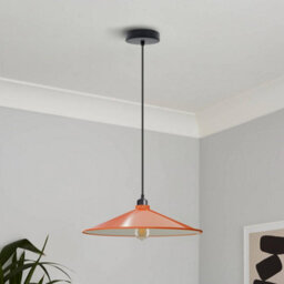 Retro Orange Cone Pendant Light Adjustable Ceiling Lights Vintage Hanging Lamp E27 For Kitchen Bedroom Living Room - thumbnail 2
