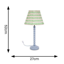 Valuelights Bobbles Powder Blue Bobbin Table Lamp With Pink Aztec Pleated Shade - thumbnail 6