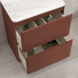 Royal Bathrooms Venice 700mm Terracotta Clay Freestanding Bathroom Countertop Vanity Unit 2 Drawer With Art Round Basin - thumbnail 5