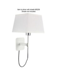 Luminosa Lighting Luminosa Habana Wall Lamp Telescopic Without Shade 1 Light E27 , Matt White/polished Chrome