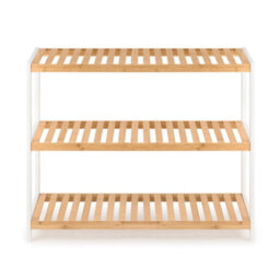 EHC Woodluv 3-Tier Shoe Rack, Shoe Storage Organiser, Wooden Storage Rack, Shoe Shelf For Hallway, Living Room, 70X26X55Cm - thumbnail 2