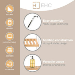 EHC Woodluv 3-Tier Shoe Rack, Shoe Storage Organiser, Wooden Storage Rack, Shoe Shelf For Hallway, Living Room, 70X26X55Cm - thumbnail 7