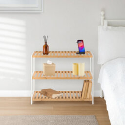 EHC Woodluv 3-Tier Shoe Rack, Shoe Storage Organiser, Wooden Storage Rack, Shoe Shelf For Hallway, Living Room, 70X26X55Cm - thumbnail 4
