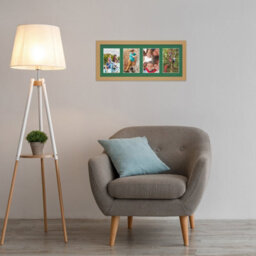 AK Frames 50X20Cm Light Oak Modern Multi Photo Frame With Emerald Mount - Holds 4 Apertures (4X) 6X4 Photos - thumbnail 3