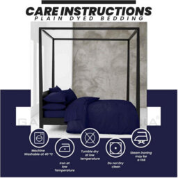 Gc Gaveno Cavailia Plain Dyed Duvet Cover Single Polycotton Solid Bedding Set Breathable & Lightweight Duvet Cover Bed Set Navy - thumbnail 3