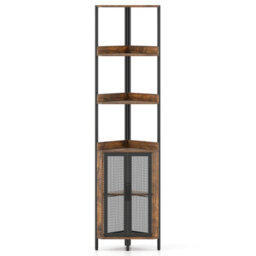 Gainoom 6-Tier Corner Shelf Tall Corner Bookshelf Industrial Bookcase Display Shelf Freestanding Storage Rack Plant Stand - thumbnail 9