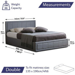 Home Treats Side Lift Ottoman Bed Frame Double Bed With Pocket Sprung Mattress - thumbnail 7