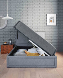 Home Treats Side Lift Ottoman Bed Frame Double Bed With Pocket Sprung Mattress - thumbnail 4