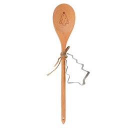 Something Different Christmas Tree Wooden Spoon Set Brown/silver (One Size) - thumbnail 3