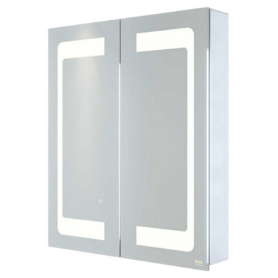 RAK Ceramics Rak Aphrodite 600X700mm Led Illuminated Double Door Bathroom Mirror Cabinet With Demister & Shaving Socket - image 1