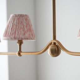 Loops Stylish 2 Pack Brushed Brass Pendant Lights With Peach Fabric Shades - thumbnail 5