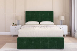 "Sloomy Cambridge Emerald Plush Divan Bed 2 Drawers Left Side-26"" Strutted Headboard 12"" Footboard 4'6 Double" - thumbnail 1