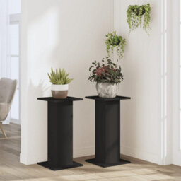 Walplus Plant Stands 2 Pcs Black 30X30X60 Cm Engineered Wood - thumbnail 3