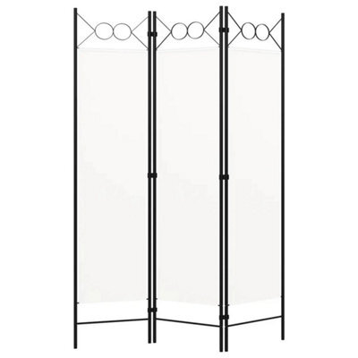 Room Divider Folding Screen 3-Panel White Wood 120X180 Cm - image 1
