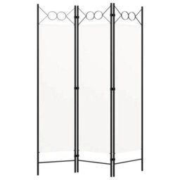 Room Divider Folding Screen 3-Panel White Wood 120X180 Cm - thumbnail 1