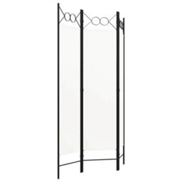 Room Divider Folding Screen 3-Panel White Wood 120X180 Cm - thumbnail 4