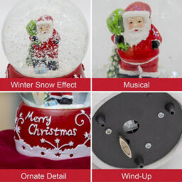 The Christmas Workshop 70939 Musical Snow Globe With Traditional Santa Claus Design - thumbnail 3