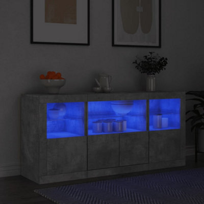 Vidaxl Sideboard With Led Lights Concrete Grey 142.5X37X67 Cm - image 1