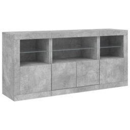Vidaxl Sideboard With Led Lights Concrete Grey 142.5X37X67 Cm - thumbnail 5