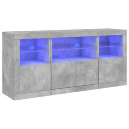 Vidaxl Sideboard With Led Lights Concrete Grey 142.5X37X67 Cm - thumbnail 2