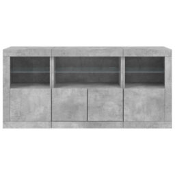 Vidaxl Sideboard With Led Lights Concrete Grey 142.5X37X67 Cm - thumbnail 6