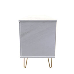 Fuji 2 Door 1 Drawer Wide Tv Unit In Marble (Ready Assembled) - thumbnail 2