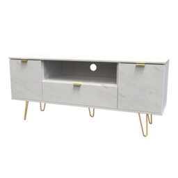 Fuji 2 Door 1 Drawer Wide Tv Unit In Marble (Ready Assembled) - thumbnail 3