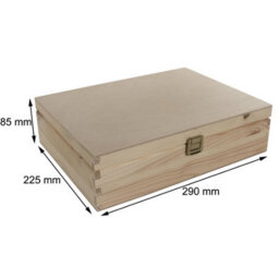 Woodeedoo Large Rectangular Pinewood Storage Box With Gold Clasp For Diy Crafts Gifts Keepsakes Organisation 29 X 22.5 X 8.5 Cm - thumbnail 9