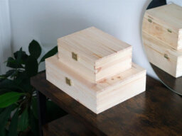 Woodeedoo Large Rectangular Pinewood Storage Box With Gold Clasp For Diy Crafts Gifts Keepsakes Organisation 29 X 22.5 X 8.5 Cm - thumbnail 5
