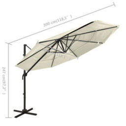 Berkfield 4-Tier Parasol With Aluminium Pole Sand 3X3 M - thumbnail 8
