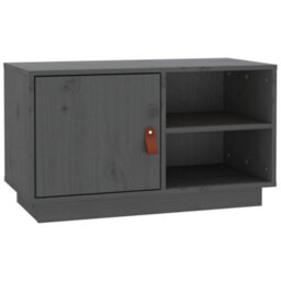 Berkfield Tv Cabinet Grey 70X34X40 Cm Solid Wood Pine - thumbnail 2